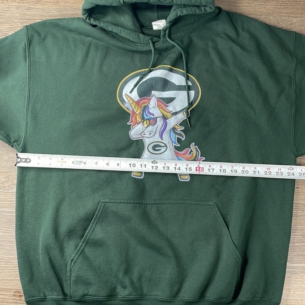 NFL Green Packers Forest Green Unicorn Dabbing Hoodie, size XL - Picture 7 of 9